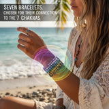 Ensemble de 7 bracelets de perles Mala Chakra (un bracelet pour chaque chakra)
