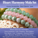 Heart Harmony 3-PC Crystal Mala armbåndssæt