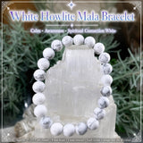 Mala White Howlite armbånd med fløjlspose