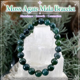 Mala Moss Agate Armbånd Med Fløjlspose