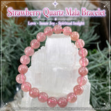 Mala Strawberry Quartz Armbånd med fløjlpose