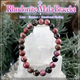 Mala Rhodonite armbånd med fløjlspose