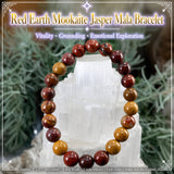 Mala Red Earth Mookaite Jaspis armbånd med fløjlpose
