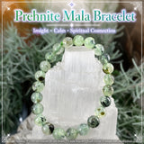 Mala Prehnite armbånd med fløjlspose