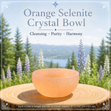 Bol en cristal de sélénite orange