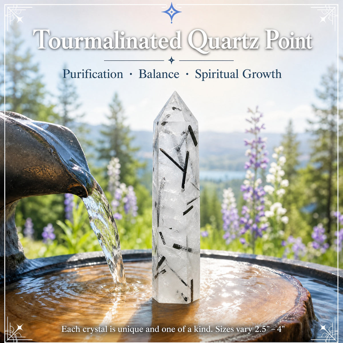 Pointe Quartz Tourmalinée