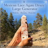 Mexican Lace Agate Druzy Stór rafall