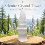 Lumière d’ambiance de tour de cristal de sélénite