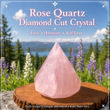 Cristal de lapidação de diamante de quartzo rosa