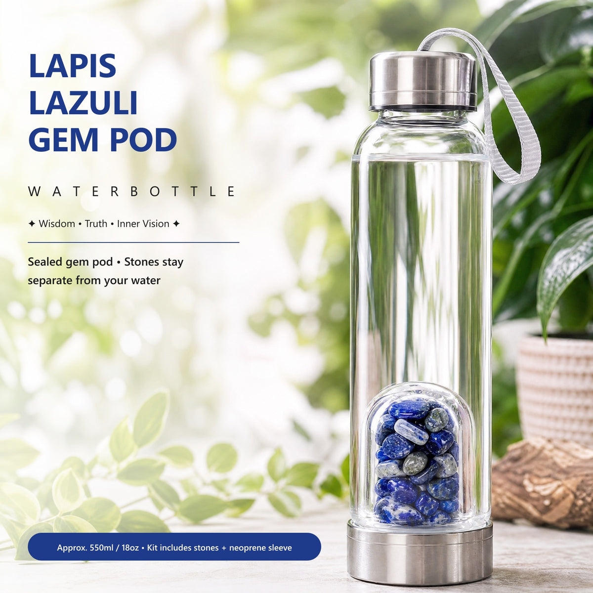 Gourde Lapis Lazuli Gem Pod 💧