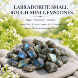 Petites pierres brutes de labradorite (lot de 50 grammes / 1,7 oz)