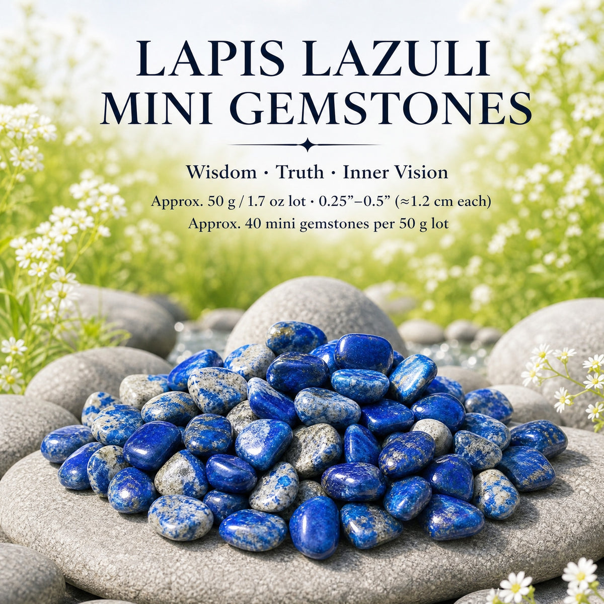 Mini pierres précieuses Lapis Lazuli (lot de 50 grammes / 1,7 oz)