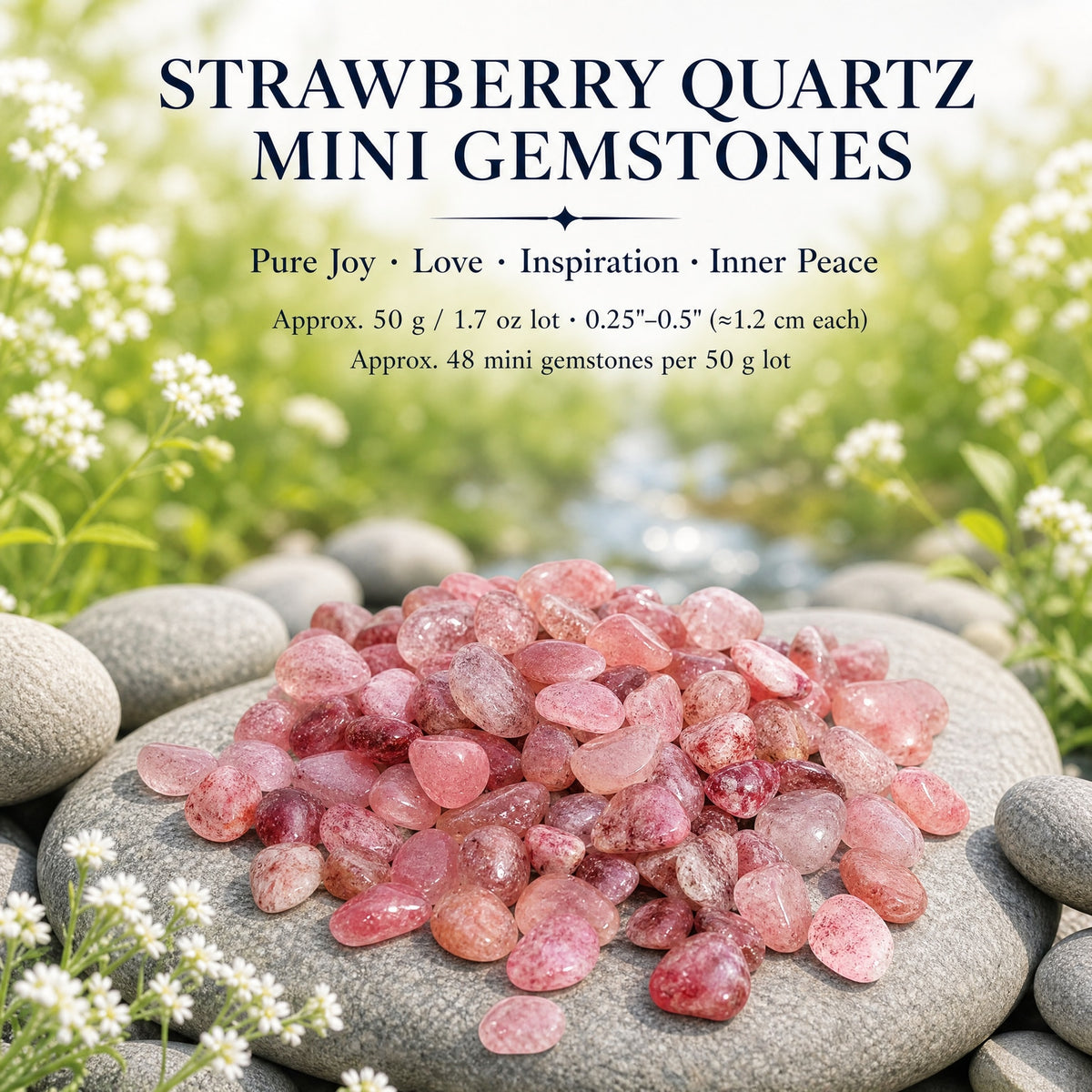 Strawberry Quartz Mini Gemstones (Lot de 50 grammes / 1,7 oz)