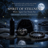 Spirit of Stillness – Obsidian & Agate Cat Totem Set