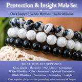 Beskyttelse og indsigt 3-PC Crystal Mala armbåndssæt
