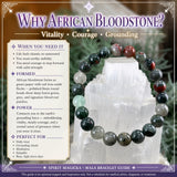 Mala African Bloodstone Bracelet With Velvet Pouch