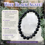 Mala Black Agate Armbånd Med Fløjlspose