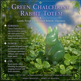Spirit of Renewal – Green Chalcedony Rabbit Totem Set