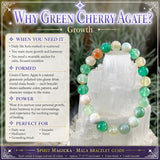 Mala Green Cherry Agate Armbånd med fløjlpose