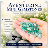 Aventurine Mini gimsteinar (50 grömm / 1,7 oz. lot)