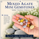 Blandaðir Agate Mini gimsteinar (50 grömm / 1,7 oz. Lot)
