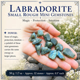 Petites pierres brutes de labradorite (lot de 50 grammes / 1,7 oz)
