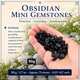 Obsidian Mini gimsteinar (50 grömm / 1,7 oz lota)