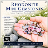 Rhodonite lítill gimsteinar (50 grömm / 1,7 oz. lota)