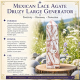 Mexican Lace Agate Druzy Stór rafall