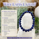 Mala Lapis Lazuli armbånd med fløjlspose