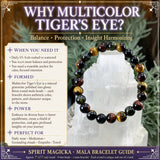 Mala Multicolor Tiger's Eye armbånd med fløjlpose