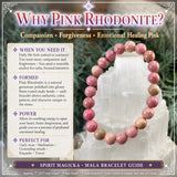 Mala Pink Rhodonite armbånd med fløjlspose