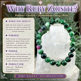 Mala Ruby Zoisite armbånd med fløjlspose