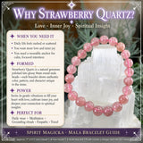 Mala Strawberry Quartz Armbånd med fløjlpose