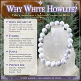 Mala White Howlite armbånd med fløjlspose