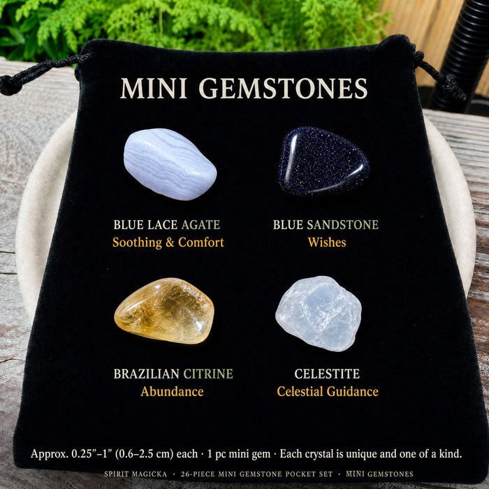 Blue Lace Agate, Blue Sandstone, Brazilian Citrine and Celestite mini gemstones
