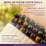 Mala Multicolor Tiger's Eye armbånd med fløjlpose