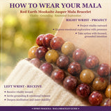 Mala Red Earth Mookaite Jaspis armbånd med fløjlpose