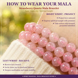 Mala Strawberry Quartz Armbånd med fløjlpose