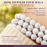 Mala White Howlite armbånd med fløjlspose