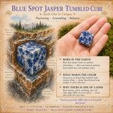 Blauer gefleckter Jaspis-Trommelwürfel