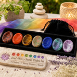 Ekki hafa áhyggjur Stones Chakra Set Pouch Set