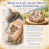 Mexican Lace Agate Druzy Stór rafall