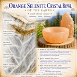 Bol en cristal de sélénite orange