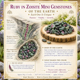 Ruby In Zoisite Mini gimsteinar (50 grömm / 1.7oz. Lot)