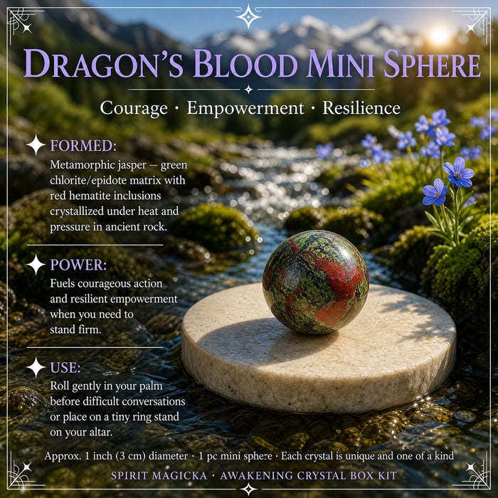 Small green and red dragon’s blood sphere