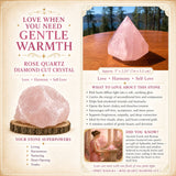 Cristal de lapidação de diamante de quartzo rosa