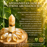 Afganistan Jade jafnvægi og sítrín gnægð sett