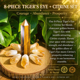 8-stykki Tiger's Eye + Citrine Sett