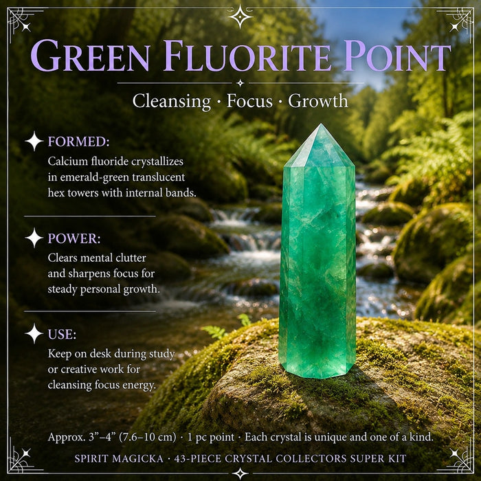 Green Fluorite crystal point